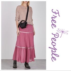 NWT Free People Ella Tiered Midi Skirt